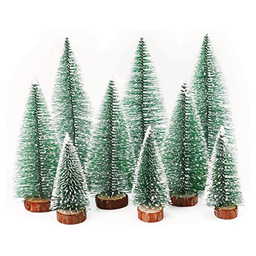 Gesar Mini-Weihnachtsbäume – 9 Stück künstlicher Weihnachtsbaum – Weihnachtsbaum aus Miniatur – dekorative Bäume für Zuhause – kleine Weihnachtstannen – Tischdekoration von Gesar art in progress