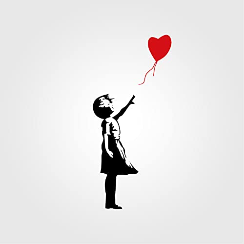 Gesar Bansky Aufkleber – Mädchen mit Luftballon – Mädchen mit Ballon – Wandtattoo – Vinyl – Ideal für Wanddekoration – Innen-Aufkleber – Farbe wie abgebildet (25 x 54 cm) von Gesar