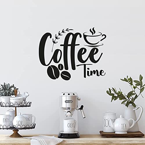 Gesar Wandtattoo für Bar – Kaffeetasse – Kaffeetasse und Schriftzug Coffee Time – Wandaufkleber – Restaurant – Innen Design – Aufkleber – Wandaufkleber aus Vinyl von Gesar