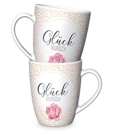 Geschenk Für Dich :-) Becher Tasse GLÜCKWUNSCH Punkte 250ml Lovely Porzellan La Vida von Geschenk Für Dich :-)