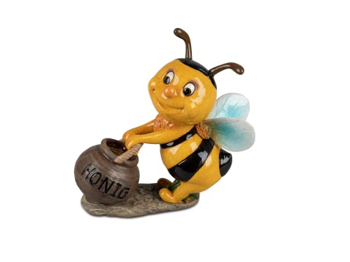 Geschenk-Himmel Biene mit Honigtopf Deko Figur aus Kunststein, ca. 16 x 16cm von Geschenk-Himmel