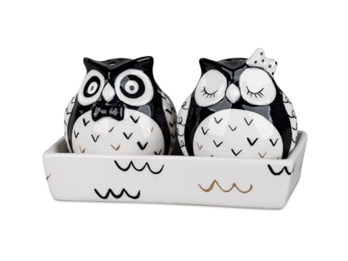 Salz und Pfeffer Streuer Gewürzstreuer Salzstreuer Pfefferstreuer (Eulenpaar) von Geschenk-Himmel