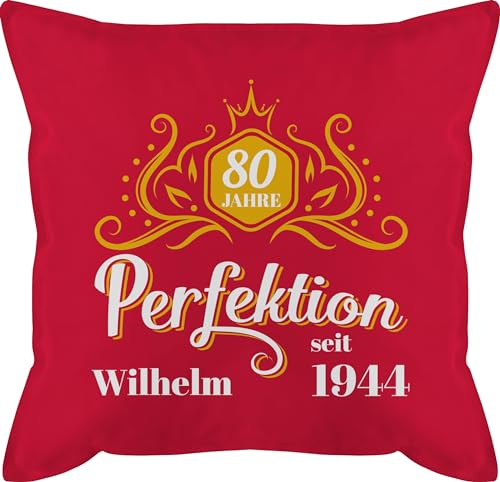 Kissen 50x50-80. Geburtstag - 80 Jahre Perfektion seit 1944 Legende - 50 x 50 cm - Rot - Kissen+80+Geburtstag achtzigster 80.Geburtstag Name Geschenke 1943 80+Geburtstag+Geschenk zum von Geschenk mit Namen personalisiert by Shirtracer