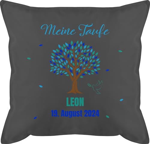 Kissen 50x50 - Meine Taufe - Taufgeschenk Jungen Taufgeschenke Junge Patenkind - 50 x 50 cm - Grau - konfirmation zur personalisiertes Name personalisierte patenkind+Geschenk Kommunion mädchen von Geschenk mit Namen personalisiert by Shirtracer