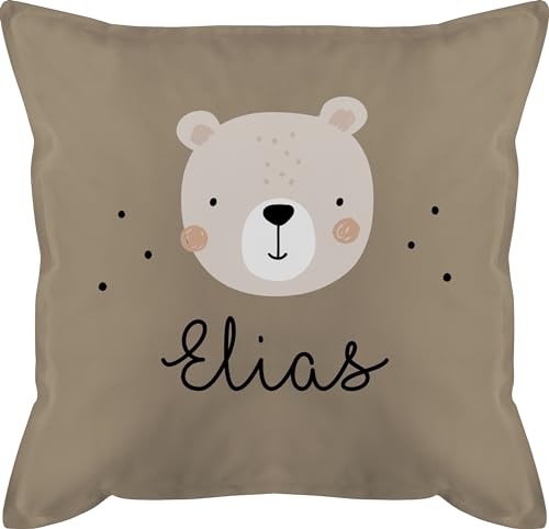 Kissen 50x50 - Süßer Heller Bär Bärenmotiv Bären Bear - 50 x 50 cm - Beige - Geschenke und füllung Teddy bärchen sofakissen personalisierte Kind von Geschenk mit Namen personalisiert by Shirtracer