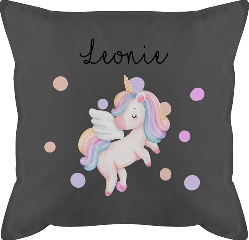 Kissen 50x50 - Einhörner - Süßes Einhorn Sweet Unicorn - 50 x 50 cm - Grau - mädchen einhornkissen Unicorns und kopfkissen personalisierte einhörnern kissenbezüge personalisiertes von Geschenk mit Namen personalisiert by Shirtracer