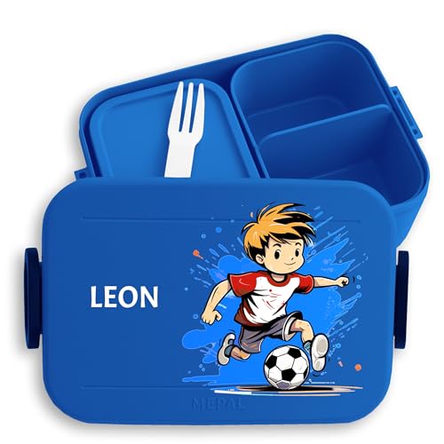 Bento Box Midi für Mepal Bentobox - Brotbox Fussball Junge Lunchbox Fußball Kinder Vesperbox mit Fußballmotiv I - 900 ml - Blau - geschenke einschulung jungen soccer brotdose jausendose schule Bento Box Midi für Mepal Bentobox - Brotbox Fussball Junge Lunchbox Fußball Kinder Vesperbox mit Fußballmotiv I - 900 ml - Blau - geschenke einschulung jungen soccer brotdose jausendose schule von Geschenk mit Namen personalisiert by Shirtracer