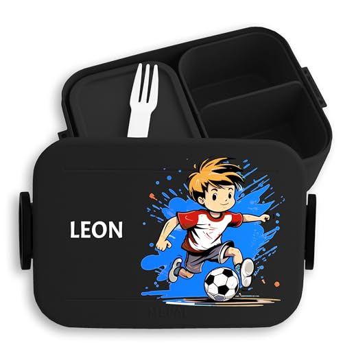 Bento Box Midi für Mepal Bentobox - Brotbox Fussball Junge Lunchbox Fußball Kinder Vesperbox mit Fußballmotiv I - 900 ml - Schwarz - geschenke einschulung jungen soccer brotdose jausendose schule Bento Box Midi für Mepal Bentobox - Brotbox Fussball Junge Lunchbox Fußball Kinder Vesperbox mit Fußballmotiv I - 900 ml - Schwarz - geschenke einschulung jungen soccer brotdose jausendose schule von Geschenk mit Namen personalisiert by Shirtracer