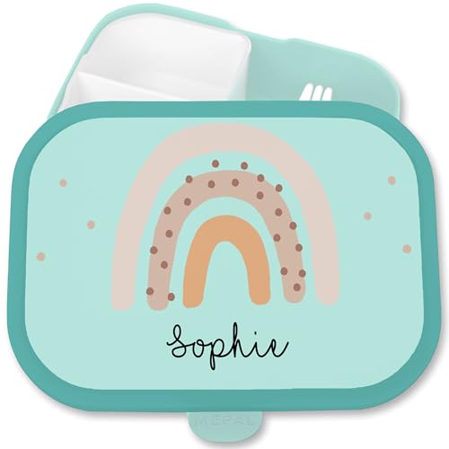 Brotdose Kinder Campus für Mepal - Brotbox Boho Regenbogen Lunchbox Rainbow I - 750 ml - Türkis - fächern schule geschenke kindergarten schulkind mädchen brotzeitbox vesperbox kita Brotdose Kinder Campus für Mepal - Brotbox Boho Regenbogen Lunchbox Rainbow I - 750 ml - Türkis - fächern schule geschenke kindergarten schulkind mädchen brotzeitbox vesperbox kita von Geschenk mit Namen personalisiert by Shirtracer