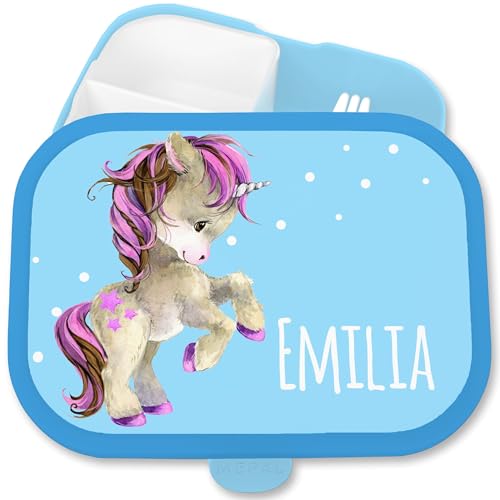 Brotdose Kinder Campus für Mepal - Einhörner - Brotbox Einhorn Lunchbox Unicorn Vesperdose Fabelwesen I - 750 ml - Blau - einschulung geschenke mädchen kinderbrotdosen kindergarten einhörnern Brotdose Kinder Campus für Mepal - Einhörner - Brotbox Einhorn Lunchbox Unicorn Vesperdose Fabelwesen I - 750 ml - Blau - einschulung geschenke mädchen kinderbrotdosen kindergarten einhörnern von Geschenk mit Namen personalisiert by Shirtracer