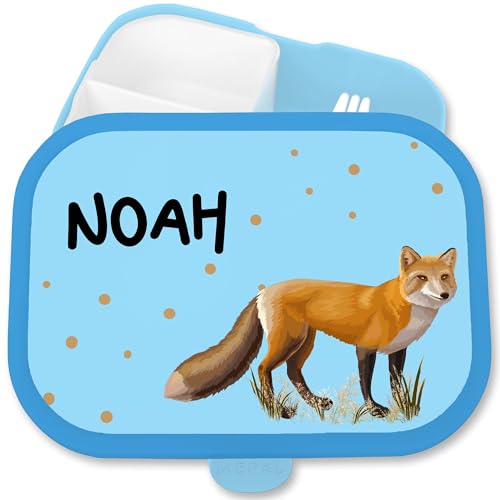Brotdose Kinder Campus für Mepal - Brotbox Fuchs Jausenbox Fox Vesperdose Fuchsmotiv I Füchse - 750 ml - Blau - personalisierte junge geschenke waldtiere fächern name und Brotdose Kinder Campus für Mepal - Brotbox Fuchs Jausenbox Fox Vesperdose Fuchsmotiv I Füchse - 750 ml - Blau - personalisierte junge geschenke waldtiere fächern name und von Geschenk mit Namen personalisiert by Shirtracer