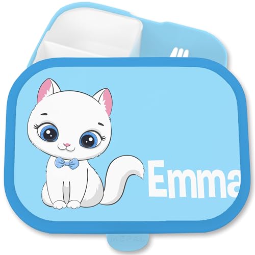 Brotdose Kinder Campus für Mepal - Katze süß Katzen Cat Cats - 750 ml - Blau - jausenbox personalisierte lunchbox katzenmotiv katzenmotive brotbox pausenbox und einer schuldose mädchen Brotdose Kinder Campus für Mepal - Katze süß Katzen Cat Cats - 750 ml - Blau - jausenbox personalisierte lunchbox katzenmotiv katzenmotive brotbox pausenbox und einer schuldose mädchen von Geschenk mit Namen personalisiert by Shirtracer