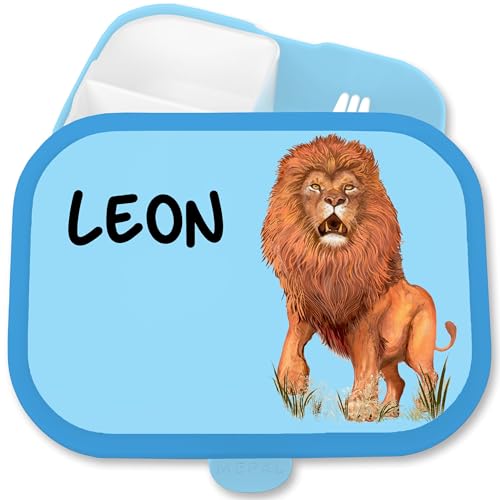 Brotdose Kinder Campus für Mepal - Löwen - Löwe Löwenmotiv Löwenmähne König der Tiere - 750 ml - Blau - lunchbox-löwe lion lunchbox tieren leo brotzeitdose tiger tier fächern von Geschenk mit Namen personalisiert by Shirtracer