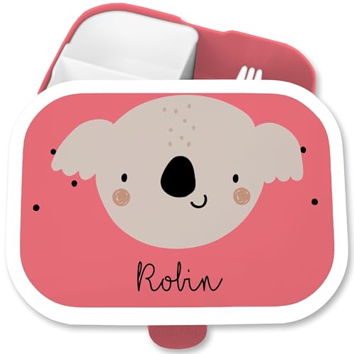 Brotdose Kinder Campus für Mepal - Boho Koala Koalabär Beutelbär - 750 ml - Rosa - fächern und name brotbox lunchbox von Geschenk mit Namen personalisiert by Shirtracer