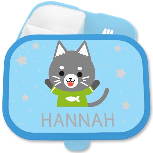 Brotdose Kinder Campus für Mepal - Süße Katze Katzenmotiv Katzen Cat Cats - 750 ml - Blau - personalisierte lunchbox katzenliebhaber brotbox schuldose mädchen katzenmotive jausenbox Brotdose Kinder Campus für Mepal - Süße Katze Katzenmotiv Katzen Cat Cats - 750 ml - Blau - personalisierte lunchbox katzenliebhaber brotbox schuldose mädchen katzenmotive jausenbox von Geschenk mit Namen personalisiert by Shirtracer