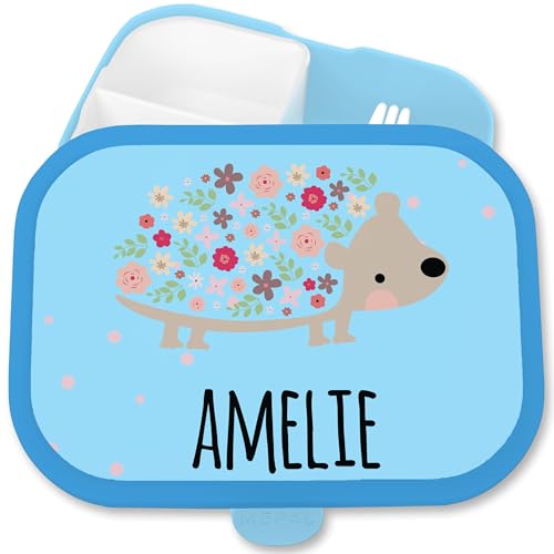 Brotdose Kinder Campus für Mepal - Brotbox süßer Igel Jausenbox Stacheltier I - 750 ml - Blau - personalisierte brotdosen fuer name fächern junge und faechern Brotdose Kinder Campus für Mepal - Brotbox süßer Igel Jausenbox Stacheltier I - 750 ml - Blau - personalisierte brotdosen fuer name fächern junge und faechern von Geschenk mit Namen personalisiert by Shirtracer