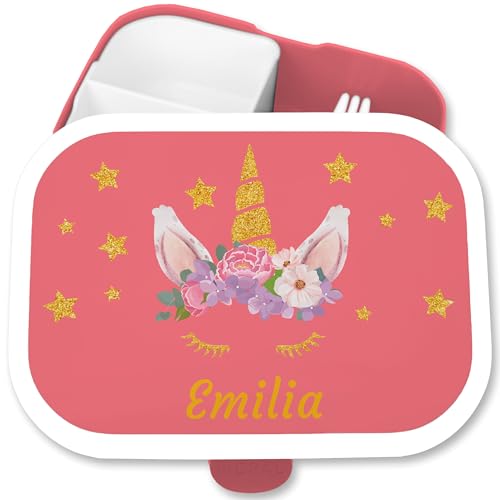 Brotdose Kinder Campus für Mepal - Einhorn Unicorn - 750 ml - Rosa - vorschulkinder geschenke einhörnern brotzeitbox jausenbox mädchen schule einhörner kinderbrotdosen brotdosen kindergarten von Geschenk mit Namen personalisiert by Shirtracer