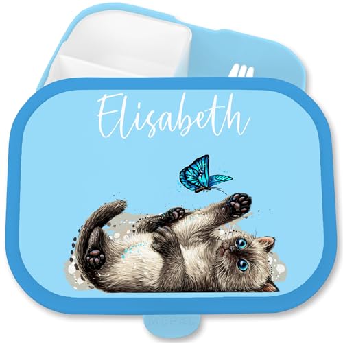 Kinder Campus für Mepal - Katzen - Verspielte Süße Katze Brotdose Cat I - 750 ml - Blau - fächern name lunchbox cats katzenmotiv personalisierte brotbox butterbrotdose schuldose mädchen Kinder Campus für Mepal - Katzen - Verspielte Süße Katze Brotdose Cat I - 750 ml - Blau - fächern name lunchbox cats katzenmotiv personalisierte brotbox butterbrotdose schuldose mädchen von Geschenk mit Namen personalisiert by Shirtracer