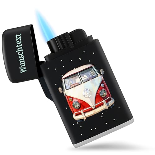 Camping - Retrobus Feuerzeug Campingbus Sturmfeuerzeug Oldtimer Van Geschenk Campingfreunde Geschenk Camperbus I - 6,5 x 4 cm - Schwarz - Motiv Bus Peace Retro Style Camping - Retrobus Feuerzeug Campingbus Sturmfeuerzeug Oldtimer Van Geschenk Campingfreunde Geschenk Camperbus I - 6,5 x 4 cm - Schwarz - Motiv Bus Peace Retro Style von Geschenk mit Namen personalisiert by Shirtracer