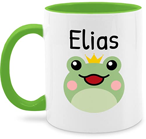 Tasse Tassen 325ml - Kinder - Mädchen - Süßer Frosch - 325 ml - Hellgrün - kaffeetasse personalisierte geschenke name kindergarten wärmende kind süße jungen frösche schokotasse fanmug von Geschenk mit Namen personalisiert by Shirtracer