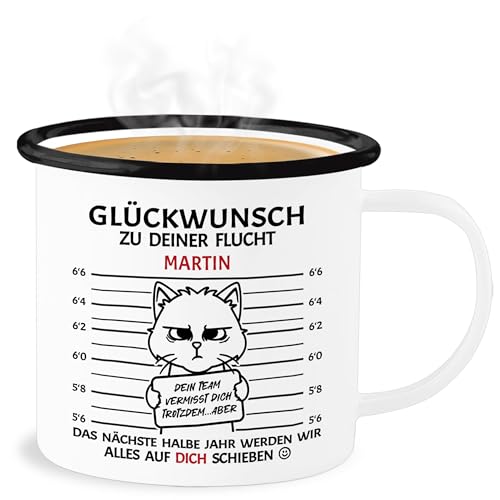 Emaille Becher Blechbecher - Tasse - Geschenk zum Abschied Kollegen Glückwunsch zu deiner Flucht Abschiedsgeschenk Kollegin mit Name I Abschied Kollege Jobwechsel Geschenk Kollege Pension - 300 ml Emaille Becher Blechbecher - Tasse - Geschenk zum Abschied Kollegen Glückwunsch zu deiner Flucht Abschiedsgeschenk Kollegin mit Name I Abschied Kollege Jobwechsel Geschenk Kollege Pension - 300 ml von Geschenk mit Namen personalisiert by Shirtracer