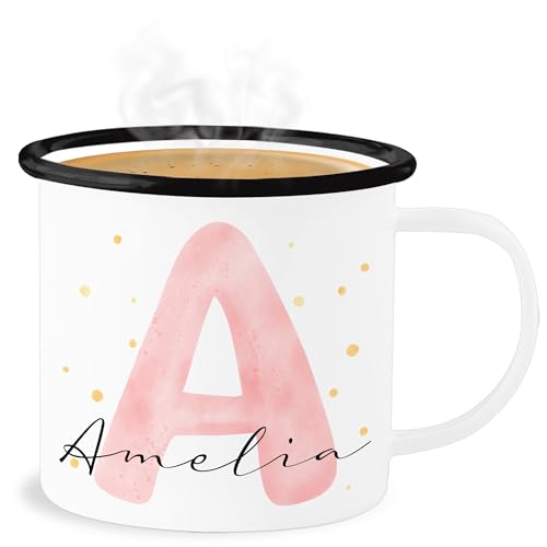 Emaille Becher Blechbecher - Tasse - Individuell gestaltbar mit Initialbuchstabe und Name | Geschenk mit Anfangsbuchstabe und Name frei wählbar - 300 ml - Weiß Schwarz - buchstaben blech initialen Emaille Becher Blechbecher - Tasse - Individuell gestaltbar mit Initialbuchstabe und Name | Geschenk mit Anfangsbuchstabe und Name frei wählbar - 300 ml - Weiß Schwarz - buchstaben blech initialen von Geschenk mit Namen personalisiert by Shirtracer