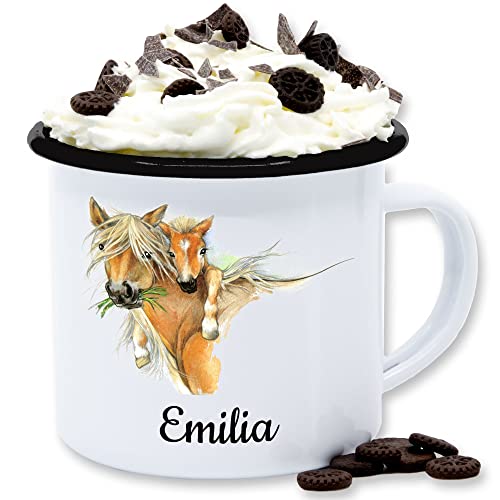 Emaille Tasse Blechtasse - Pferd mit Fohlen I Pferde Geschenk Pferdemädchen - 300 ml - Weiß Schwarz - pferdetasse pferdetassen pferden pferdemotiv tassen name blech pferdeliebhaber kaffeetasse Emaille Tasse Blechtasse - Pferd mit Fohlen I Pferde Geschenk Pferdemädchen - 300 ml - Weiß Schwarz - pferdetasse pferdetassen pferden pferdemotiv tassen name blech pferdeliebhaber kaffeetasse von Geschenk mit Namen personalisiert by Shirtracer