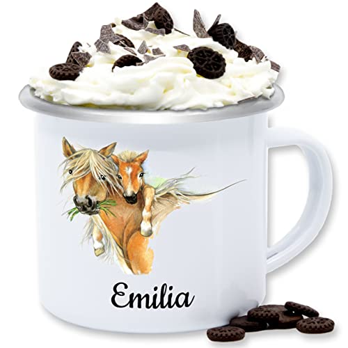 Emaille Tasse Blechtasse - Pferd mit Fohlen I Pferde Geschenk Pferdemädchen - 300 ml - Weiß Silber - pferdetasse pferdetassen pferden pferdemotiv tassen name blech pferdeliebhaber kaffeetasse Emaille Tasse Blechtasse - Pferd mit Fohlen I Pferde Geschenk Pferdemädchen - 300 ml - Weiß Silber - pferdetasse pferdetassen pferden pferdemotiv tassen name blech pferdeliebhaber kaffeetasse von Geschenk mit Namen personalisiert by Shirtracer