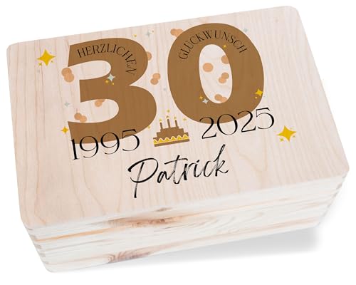 Erinnerungsbox - Holzkiste zum 30. Geburtstag Geschenkbox mit Namen Männer & Frauen | Ideal für Geburtstagskarten zum 30ten Geldgeschenke & persönliche Geschenke | Geschenkverpackung 30. Geburtstag Erinnerungsbox - Holzkiste zum 30. Geburtstag Geschenkbox mit Namen Männer & Frauen | Ideal für Geburtstagskarten zum 30ten Geldgeschenke & persönliche Geschenke | Geschenkverpackung 30. Geburtstag von Geschenk mit Namen personalisiert by Shirtracer