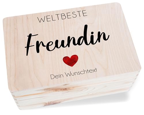 Erinnerungsbox - Personalisierbare Holzkiste mit Weltbeste Freundin | Geschenkidee für beste Freundinnen | Geburtstag Weihnachten - 30 x 20 x 14 - Holz - briefbox zum geschenkideen liebe kiste Erinnerungsbox - Personalisierbare Holzkiste mit Weltbeste Freundin | Geschenkidee für beste Freundinnen | Geburtstag Weihnachten - 30 x 20 x 14 - Holz - briefbox zum geschenkideen liebe kiste von Geschenk mit Namen personalisiert by Shirtracer