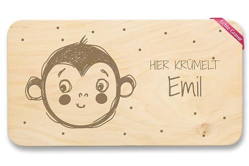 Frühstücksbrettchen Holz - Affe Tier Motiv Affen Kinder Geschenk mit Name - 22x12 - Holz - geschenke personalisierte von Geschenk mit Namen personalisiert by Shirtracer
