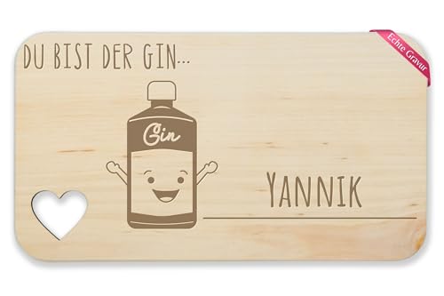 Frühstücksbrettchen Holz Herz - Du bist der Gin mit Name I Pärchen Geschenk für Gin Tonic Liebhaber - 22,5x12,5 - Holz - geschenke zu meinem holzbrett Frühstücksbrettchen Holz Herz - Du bist der Gin mit Name I Pärchen Geschenk für Gin Tonic Liebhaber - 22,5x12,5 - Holz - geschenke zu meinem holzbrett von Geschenk mit Namen personalisiert by Shirtracer