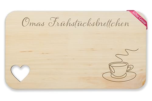 Holz Herz - Großmutter - Omas Frühstücksbrettchen - Omi Geschenk Oma Geschenkidee Geburtstag Weihnachten - 22,5x12,5 - Holz - geschenkideen für zu fuer geschenke zum von enkelkind von Geschenk mit Namen personalisiert by Shirtracer