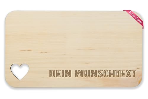 Frühstücksbrettchen Holz Herz - Wunschtext Text Gravur I Personalisiertes Geschenk Frühstück - 22,5x12,5 - Holz - personalized cutting board personalisierte brotzeitbretter selbst gestalten von Geschenk mit Namen personalisiert by Shirtracer