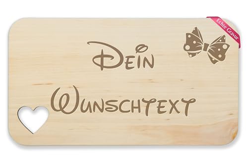 Frühstücksbrettchen Holz Herz - Wunschtext Selbst Gestalten Text Datum Spruch - 22,5x12,5 - Holz - holzbrettchen gravieren lassen jausenbrett gravur zum beschriften personalisierte brettchen und von Geschenk mit Namen personalisiert by Shirtracer