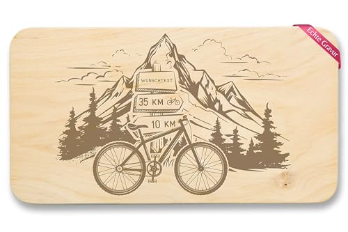 Frühstücksbrettchen Holz Natur - Radsport - Fahrrad in Bergkulisse mit Wunschtext personalisiert I Radfahrer Geschenk Radfahren I Berge Geschenk Fahrradtour - 22x12 - Holz Frühstücksbrettchen Holz Natur - Radsport - Fahrrad in Bergkulisse mit Wunschtext personalisiert I Radfahrer Geschenk Radfahren I Berge Geschenk Fahrradtour - 22x12 - Holz von Geschenk mit Namen personalisiert by Shirtracer