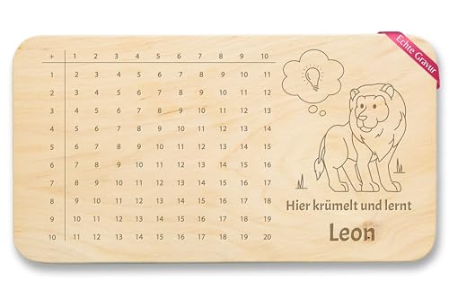 Frühstücksbrettchen Holz Natur - Schulanfang - Schulanfangsgeschenk für Kinder 1+1 | Schneidebrett mit Löwenmotiv und Rechenfunktion | Frühstücksbrett zur Einschulung Rechnen Mathe - 22x12 Frühstücksbrettchen Holz Natur - Schulanfang - Schulanfangsgeschenk für Kinder 1+1 | Schneidebrett mit Löwenmotiv und Rechenfunktion | Frühstücksbrett zur Einschulung Rechnen Mathe - 22x12 von Geschenk mit Namen personalisiert by Shirtracer