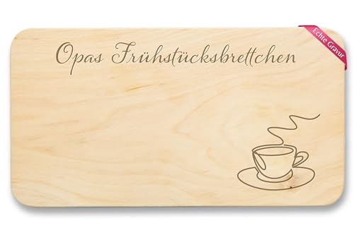 Holz - Großvater - Opas Frühstücksbrettchen - Opi Geschenk Opa Geschenkidee Geburtstag Weihnachten - 22x12 - Holz - brettchen geschenke von Geschenk mit Namen personalisiert by Shirtracer