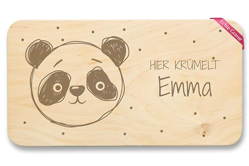 Frühstücksbrettchen Holz - Panda Pandabär Tier Motiv Pandas Pandabären Kinder Geschenk mit Name - 22x12 - Holz - geschenke personalisierte tieren aus von Geschenk mit Namen personalisiert by Shirtracer