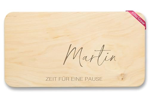 Frühstücksbrettchen Holz - Statement - Zeit für eine Pause Geschenk Pausen-Brett Brotzeitbrett - 22x12 - Holz - bretter von Geschenk mit Namen personalisiert by Shirtracer