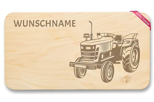 Frühstücksbrettchen Holz Natur - Traktor mit Name I Traktoren I Schlepper I Trecker I Bulldog - 22x12 - Holz - personalisiertes brotzeitbrett landwirtschaft geschenke traktorfans treckerfahrer Frühstücksbrettchen Holz Natur - Traktor mit Name I Traktoren I Schlepper I Trecker I Bulldog - 22x12 - Holz - personalisiertes brotzeitbrett landwirtschaft geschenke traktorfans treckerfahrer von Geschenk mit Namen personalisiert by Shirtracer