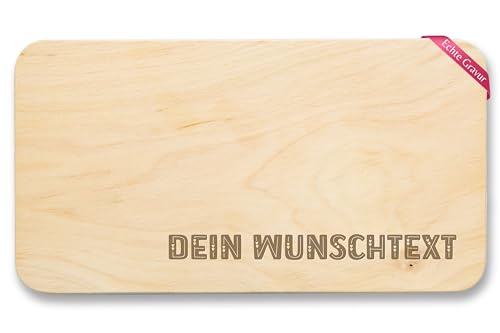 Frühstücksbrettchen Holz - Wunschtext Text Gravur - 22x12 - Holz - personalisierte schneidebretter personalisiertes frühstücksbrett selbst gestalten holzbrettchen geschenke personalisiertem von Geschenk mit Namen personalisiert by Shirtracer