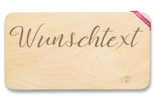 Frühstücksbrettchen Holz - Wunschtext - Gravur Personalisierte Personalisiertes Geschenk - 22x12 - Holz - frühstücksbrett holzbrettchen zum gravieren selbst gestalten personalisiertem von Geschenk mit Namen personalisiert by Shirtracer