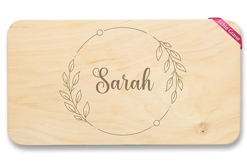 Holz - Name - Geschenk mit Namen Personalisiertes Frühstücksbrettchen - 22x12 - Holz - aus vesperbrett gravur von Geschenk mit Namen personalisiert by Shirtracer