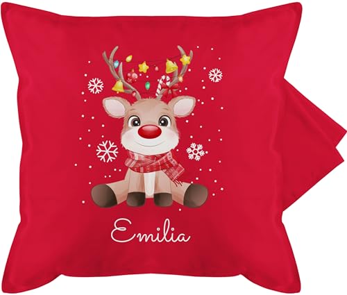 Kissenbezug - Weihnachtskissen Christmas Geschenke - Süßes Rentier mit Name Wunschtext I Geschenk Rentier Weihnachten I Rudolph Reindeer Rudolf - 50 x 50 cm - Rot - weihnachtskissenbezug Kissenbezug - Weihnachtskissen Christmas Geschenke - Süßes Rentier mit Name Wunschtext I Geschenk Rentier Weihnachten I Rudolph Reindeer Rudolf - 50 x 50 cm - Rot - weihnachtskissenbezug von Geschenk mit Namen personalisiert by Shirtracer