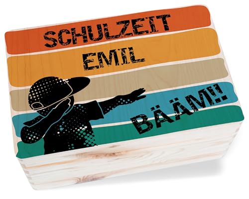 Holzkiste - BÄÄM Erinnerungsbox Schulzeit mit Name | Schulanfang Geschenk Einschulung - 30 x 20 x 14 - Holz - kiste 1. schuljahr schulanfänger geschenkbox schuleinführung Box Einschulung. Holzkiste - BÄÄM Erinnerungsbox Schulzeit mit Name | Schulanfang Geschenk Einschulung - 30 x 20 x 14 - Holz - kiste 1. schuljahr schulanfänger geschenkbox schuleinführung Box Einschulung. von Geschenk mit Namen personalisiert by Shirtracer