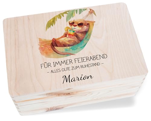 Holzkiste Erinnerungsbox - Holzbox Für immer Feierabend Alles Gute zum Ruhestand Otter Geschenk Rentnerin Erinnerungskiste Ruhestand Geschenk Pension Geschenke Rentner I - 30 x 20 x 14 - Holz Holzkiste Erinnerungsbox - Holzbox Für immer Feierabend Alles Gute zum Ruhestand Otter Geschenk Rentnerin Erinnerungskiste Ruhestand Geschenk Pension Geschenke Rentner I - 30 x 20 x 14 - Holz von Geschenk mit Namen personalisiert by Shirtracer
