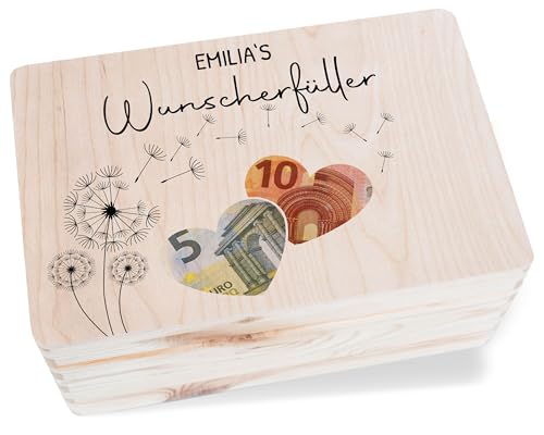 Holzkiste Erinnerungsbox - Statement - Wunscherfüller Personalisiert mit Namen | Geld Verschenken Geburtstag | Jugendweihe Geschenke Geld | Geldgeschenke Hochzeit | Geschenkverpackung für Geld | Holzkiste Erinnerungsbox - Statement - Wunscherfüller Personalisiert mit Namen | Geld Verschenken Geburtstag | Jugendweihe Geschenke Geld | Geldgeschenke Hochzeit | Geschenkverpackung für Geld | von Geschenk mit Namen personalisiert by Shirtracer