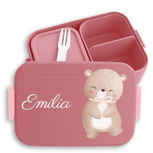 Kinder Bento Box Midi für Mepal Bentobox - Bären - Brotbox süßer Bär Lunchbox Bärenmotiv Jausenbox Bärenliebe I - 900 ml - Rosa - individuell geschenke einschulung bear süß brotdose Kinder Bento Box Midi für Mepal Bentobox - Bären - Brotbox süßer Bär Lunchbox Bärenmotiv Jausenbox Bärenliebe I - 900 ml - Rosa - individuell geschenke einschulung bear süß brotdose von Geschenk mit Namen personalisiert by Shirtracer