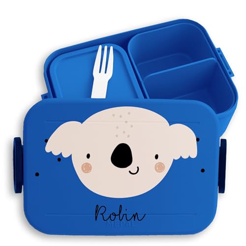 Kinder Bento Box Midi Lunchbox für Mepal Bentobox - Brotdose Boho Koala Vesperbox Koalabär Jausenbox Beutelbär I - 900 ml - Blau - customized lunch personalisierte name essbox snackbox von Geschenk mit Namen personalisiert by Shirtracer